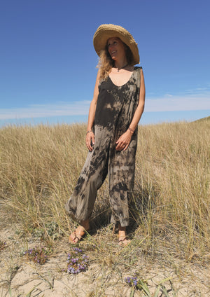 HOMEMADE - JUMPSUIT WIDE - COTTON - hand bleached - BERENIK