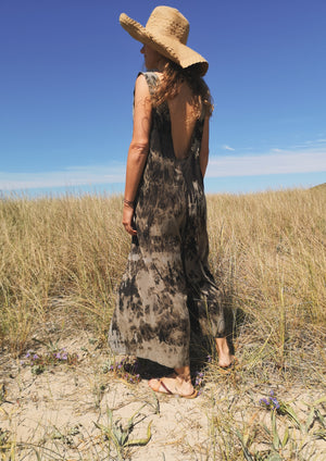 HOMEMADE - JUMPSUIT WIDE - COTTON - hand bleached - BERENIK