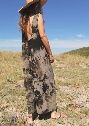 HOMEMADE - JUMPSUIT WIDE - COTTON - hand bleached - BERENIK