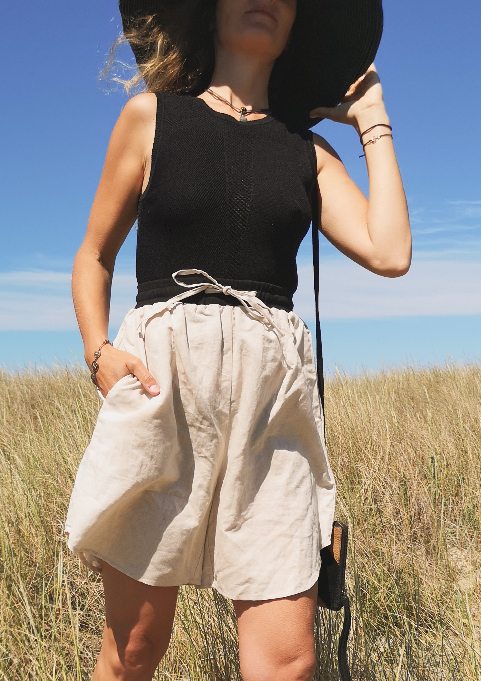 SHIRT SLEEVELESS STRETCH - KNIT black - BERENIK