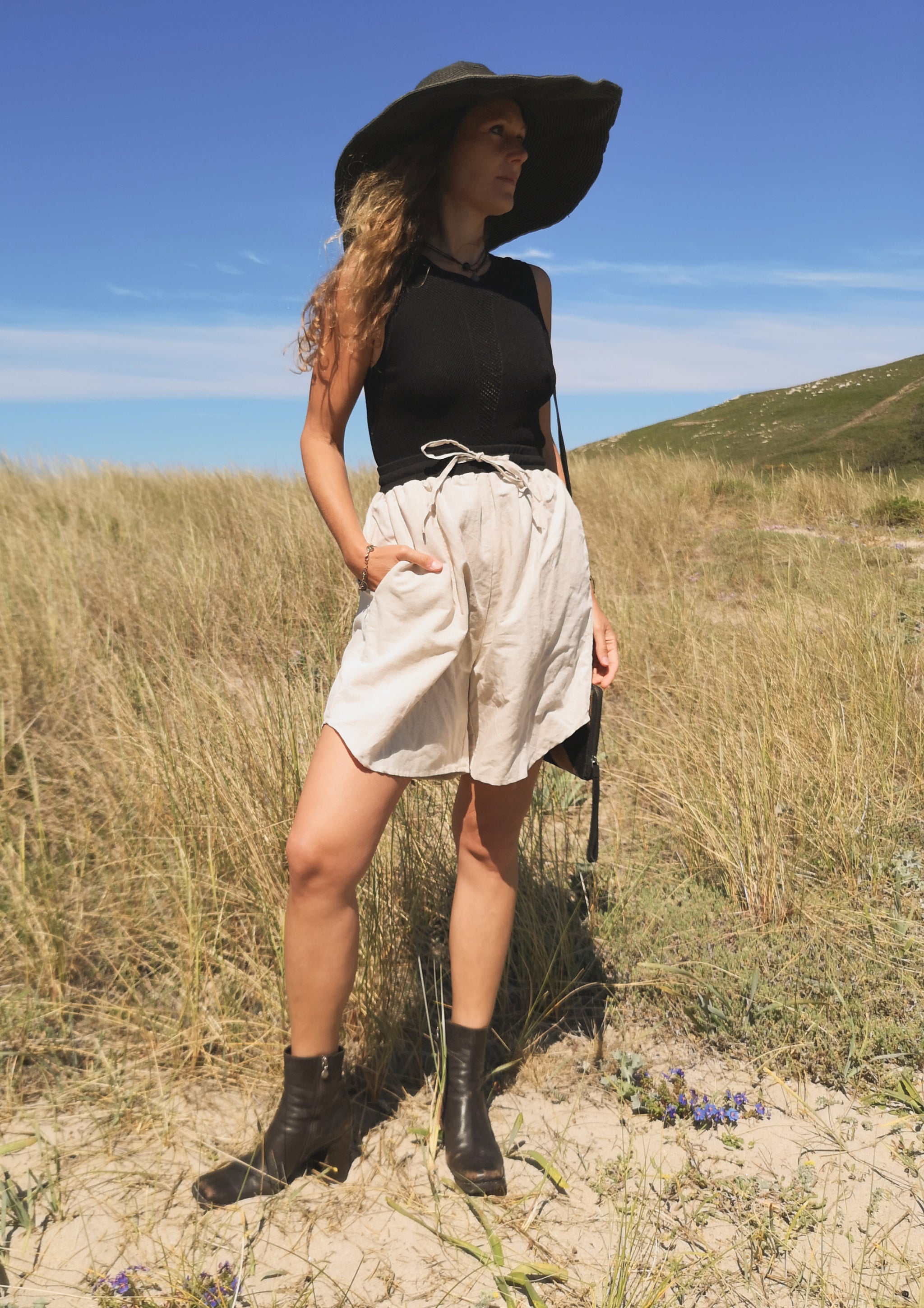 SHIRT SLEEVELESS STRETCH - KNIT black - BERENIK