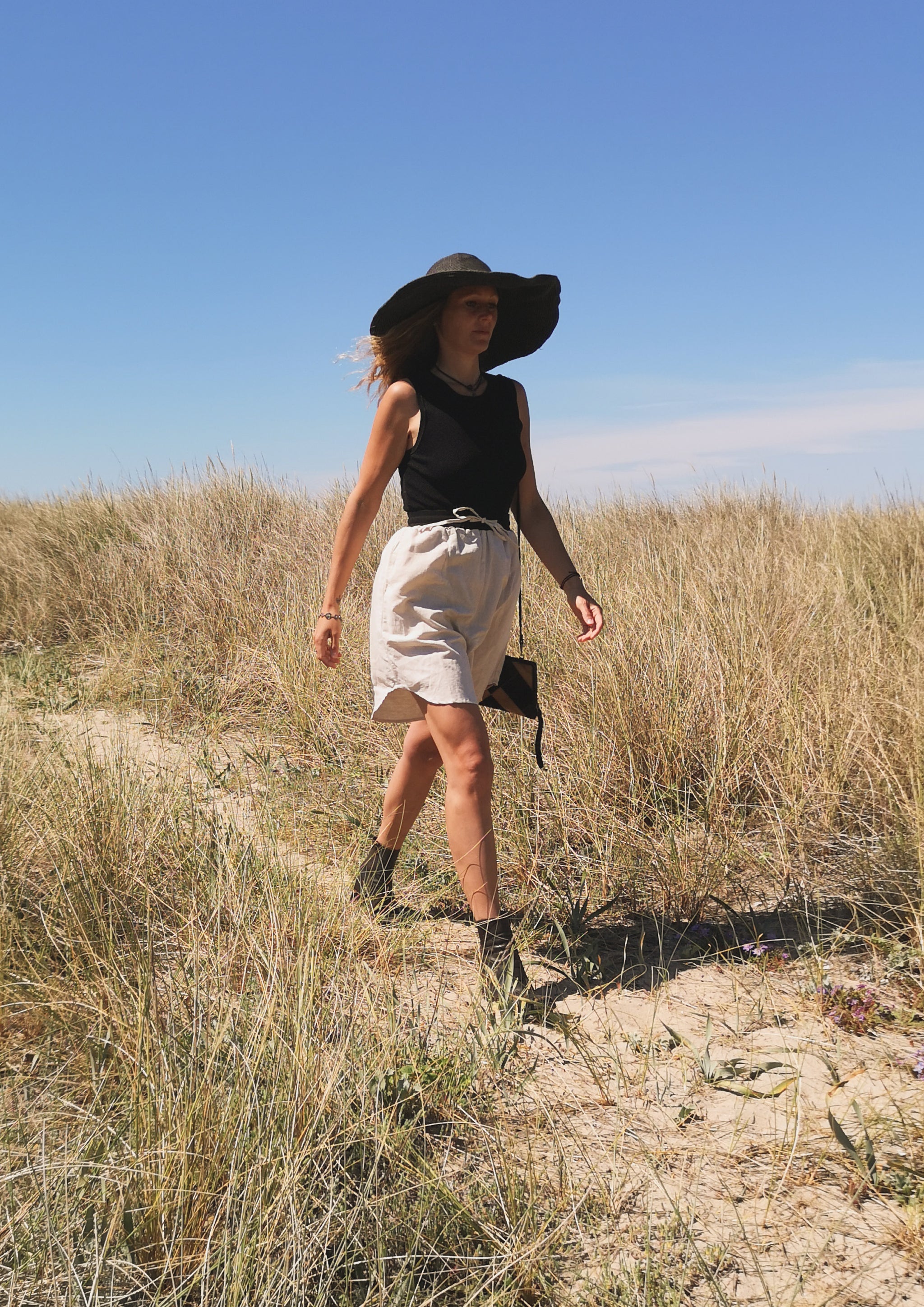 SHIRT SLEEVELESS STRETCH - KNIT black - BERENIK