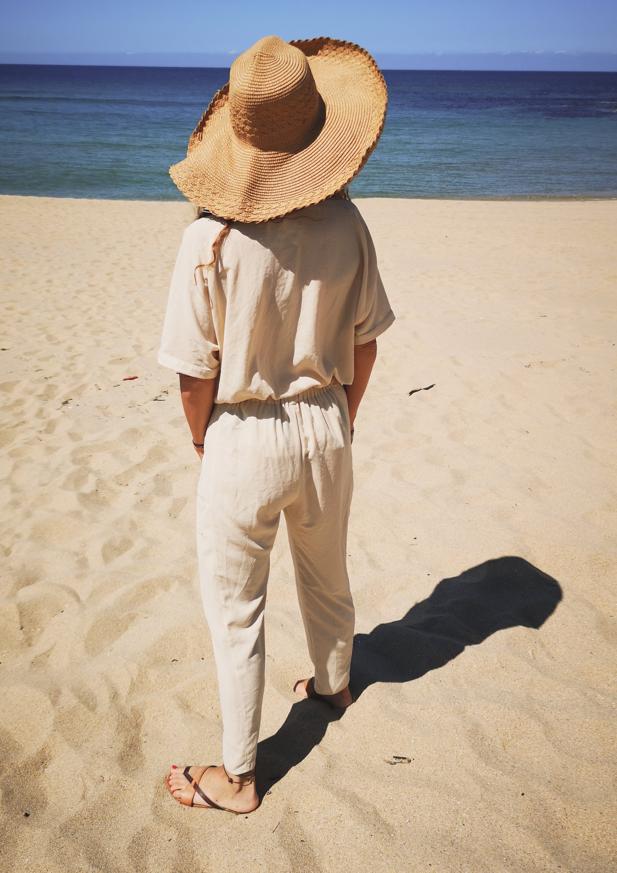 BLOUSE SHORT SLEEVES - THIN DRAPING cream - BERENIK