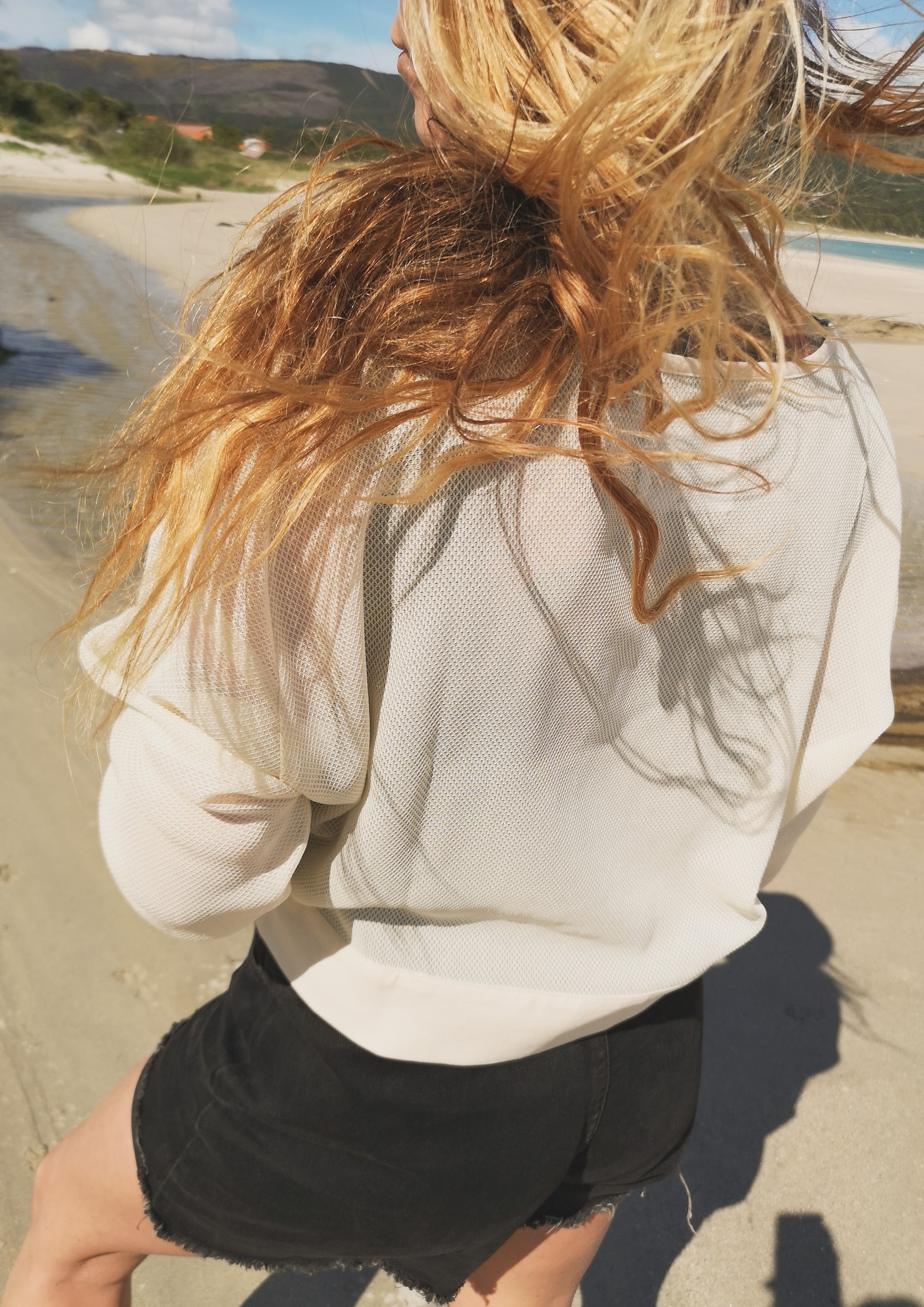 SWEATER - MESH creme - BERENIK