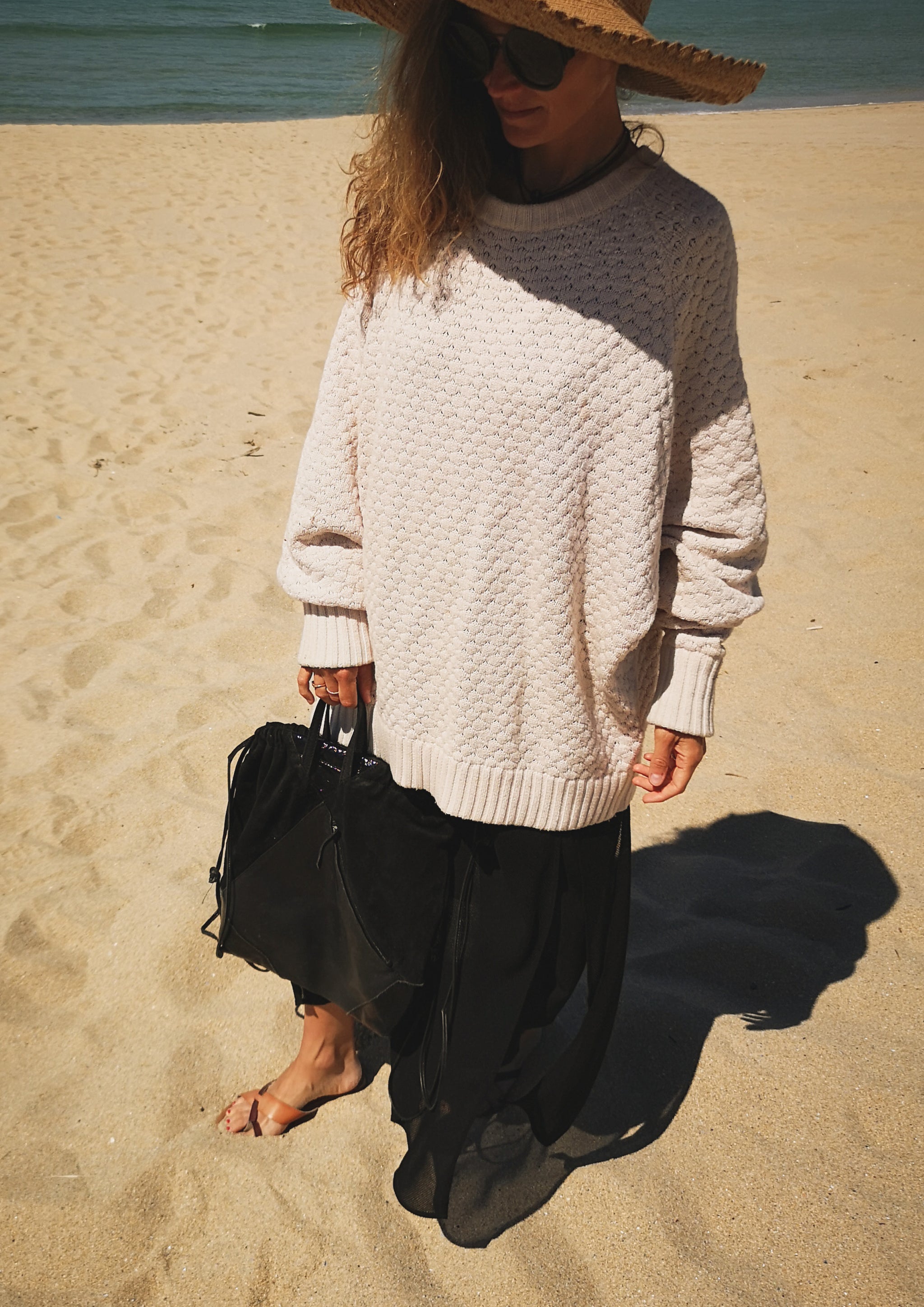 SWEATER OVERSIZE - KNIT PEARL ivory - BERENIK