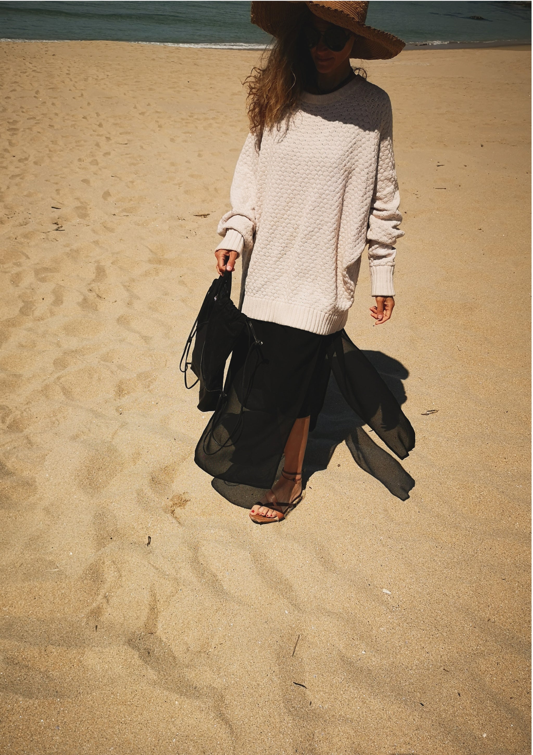 SWEATER OVERSIZE - KNIT PEARL ivory - BERENIK