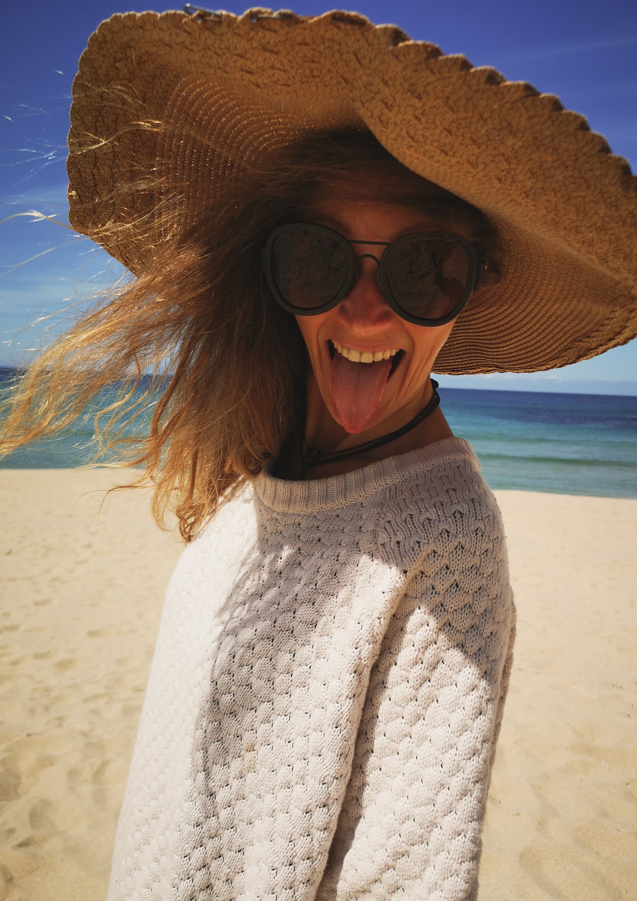 SWEATER OVERSIZE - KNIT PEARL ivory - BERENIK