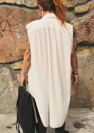 VEST/DRESS LONG SLEEVELESS - creme - BERENIK