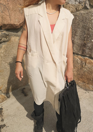 VEST/DRESS LONG SLEEVELESS - creme - BERENIK