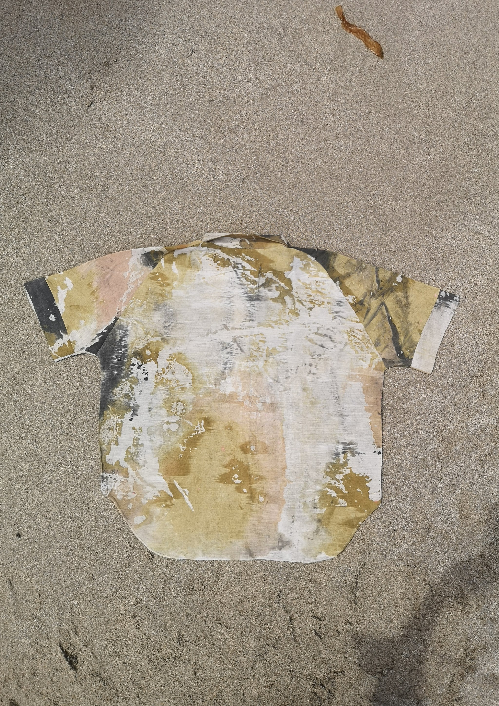 HOMEMADE - UNIQUE BLOUSE UNISEX - HAND PAINTED - green / yellow / white - BERENIK