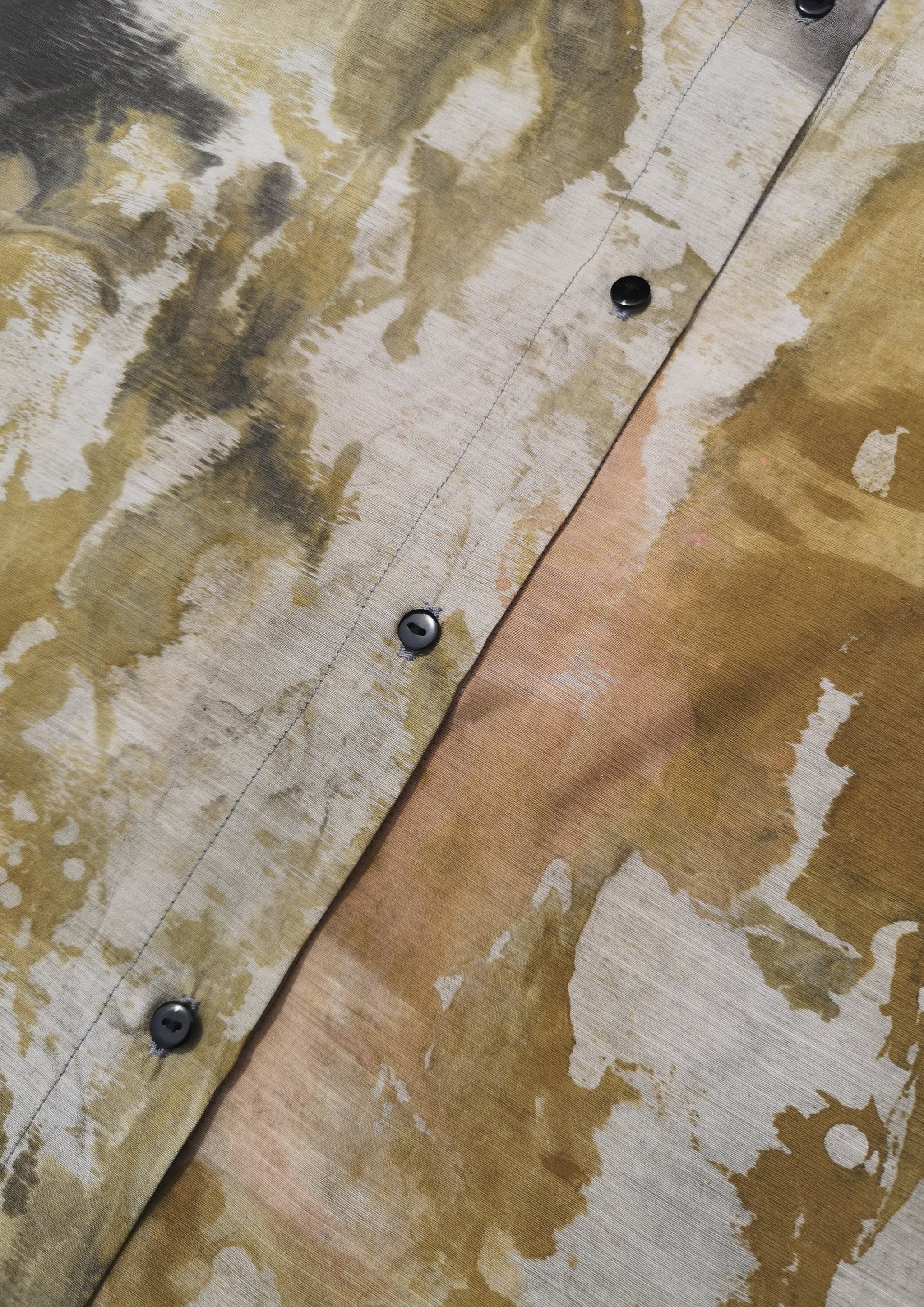 HOMEMADE - UNIQUE BLOUSE UNISEX - HAND PAINTED - green / yellow / white - BERENIK