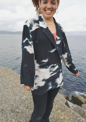 BLAZER/BLOUSE - VISCOSE print cloud black / white - BERENIK