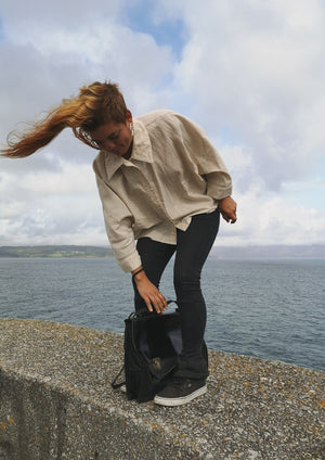 LIGHT SUMMER BLOUSE - NATURAL LINEN white - BERENIK