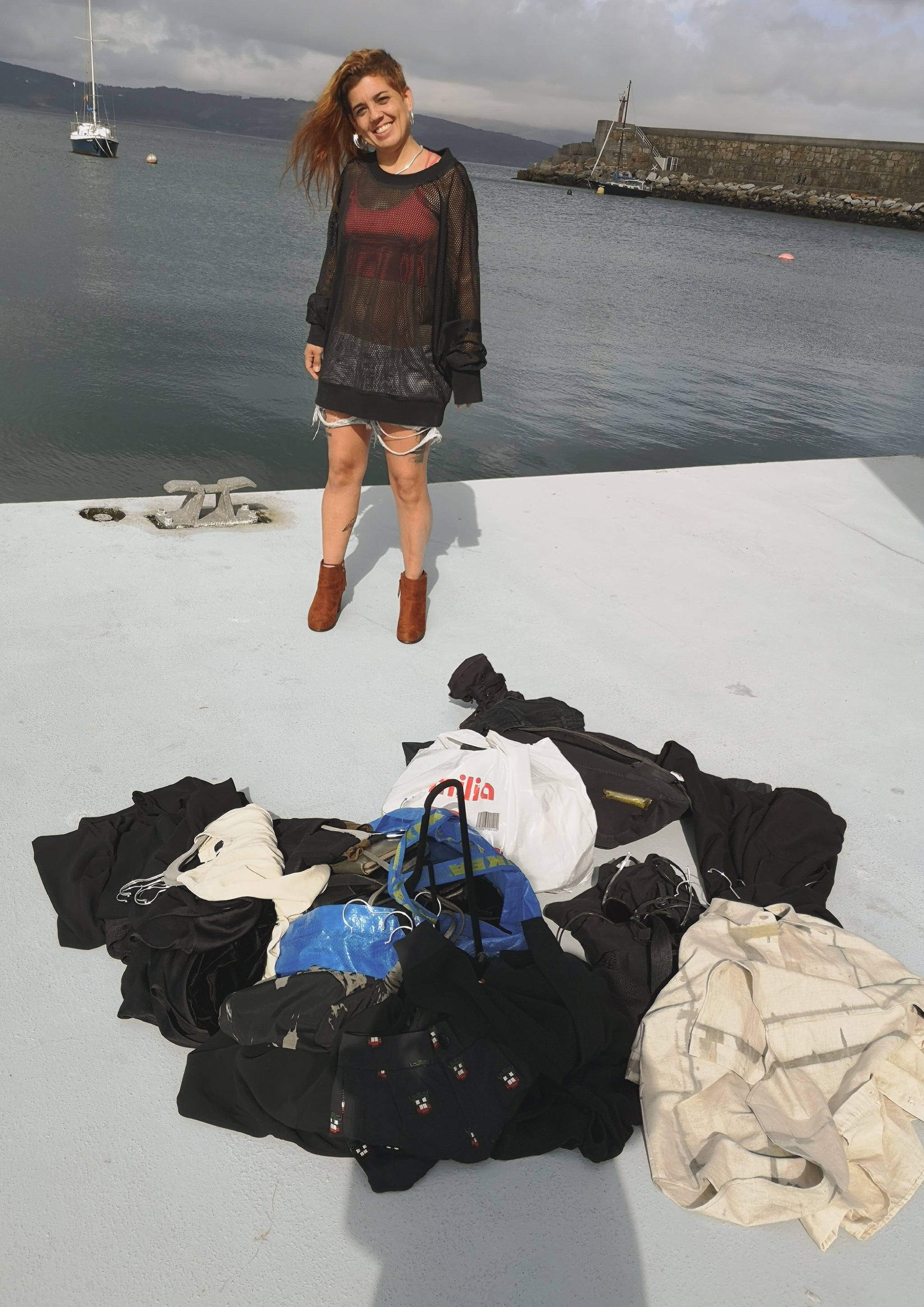 OVERSIZED SUMMER SWEATER - AIRY MESH black - BERENIK