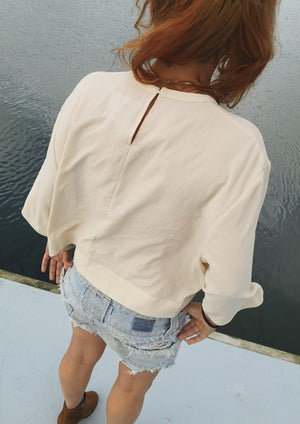 TOP SHORT - SLEEVES - creme - BERENIK