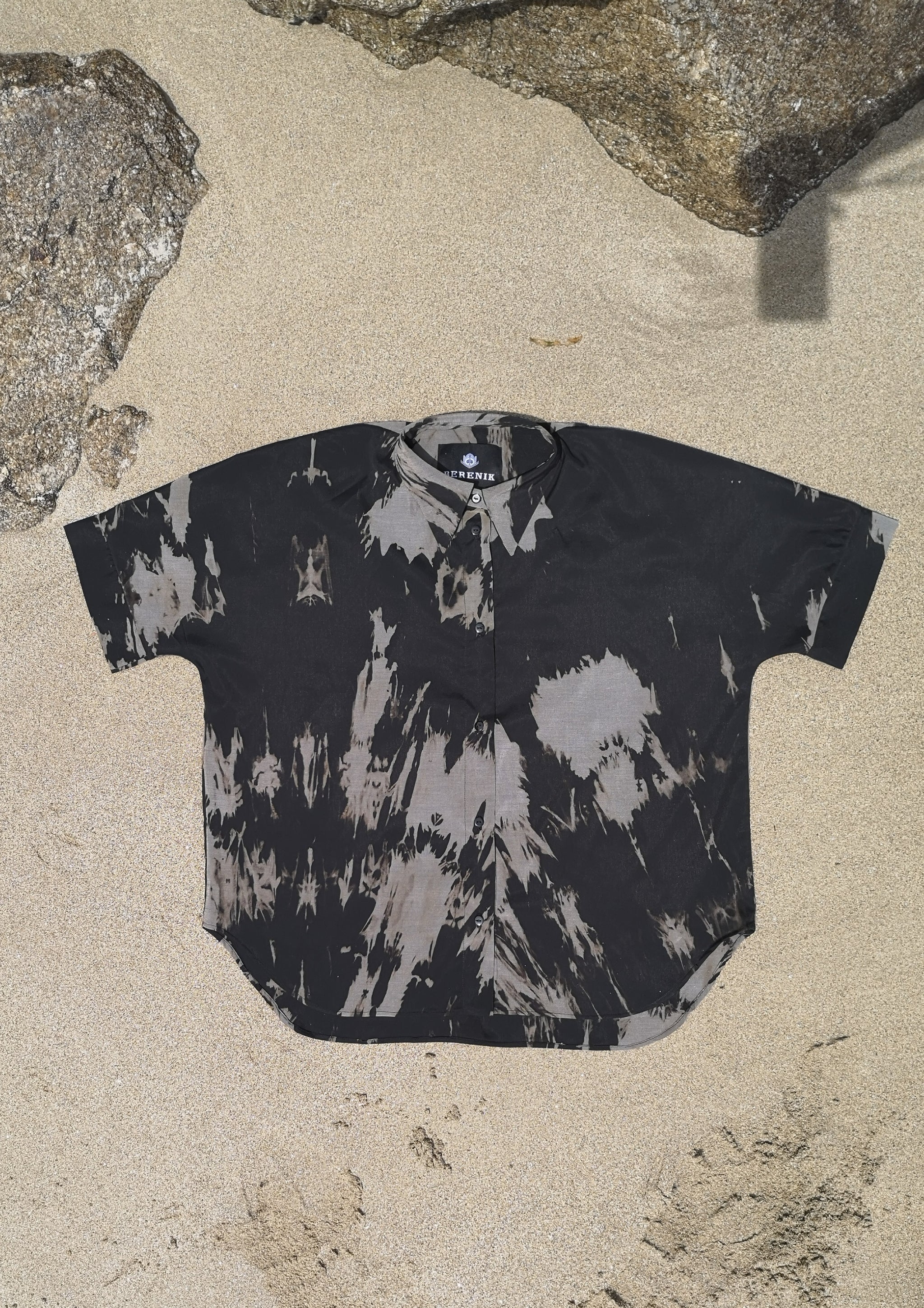 HOMEMADE - UNIQUE BLOUSE UNISEX - HAND PAINTED - black / grey - BERENIK