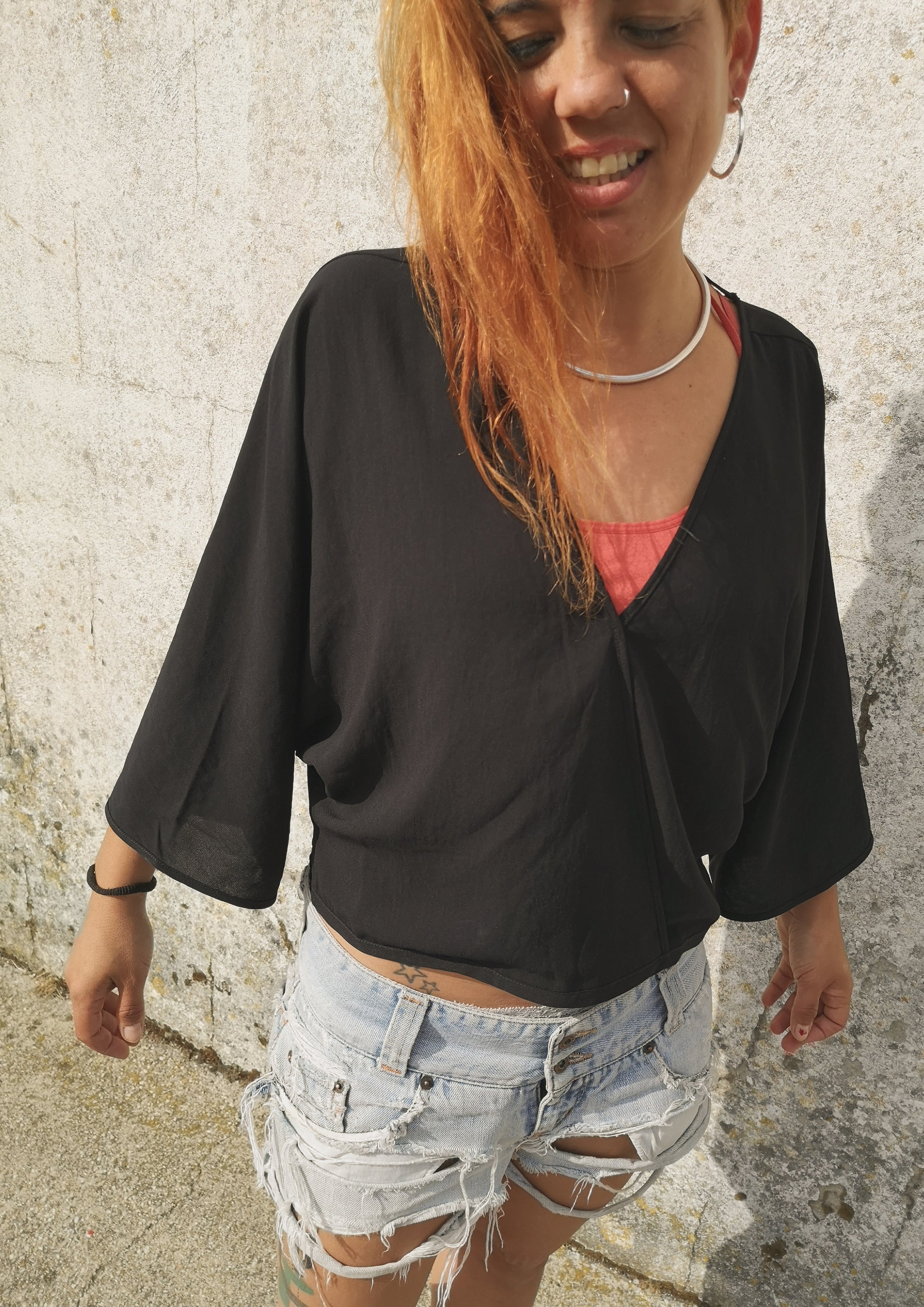 TOP DRAPING - black - BERENIK