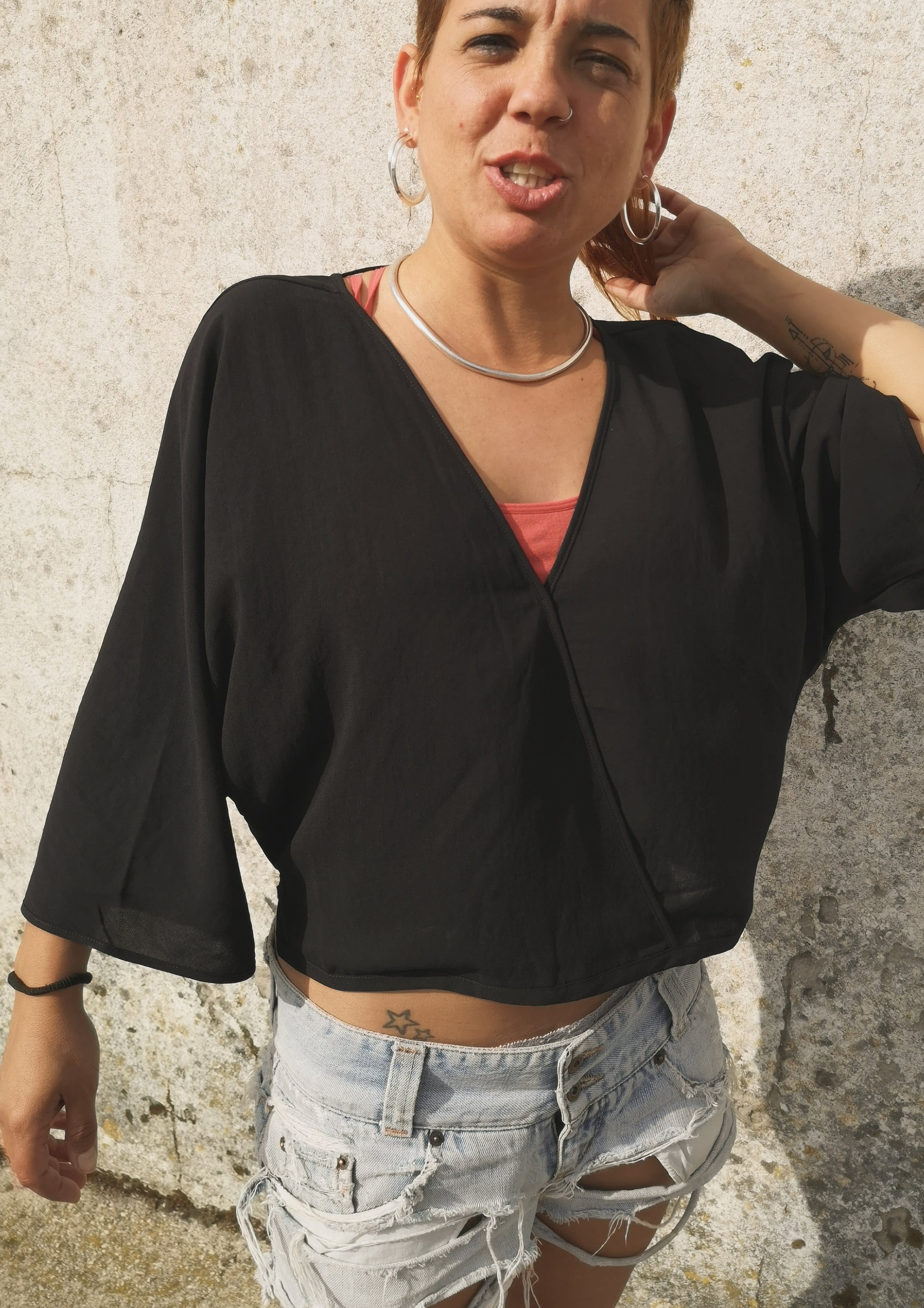 TOP DRAPING - black - BERENIK