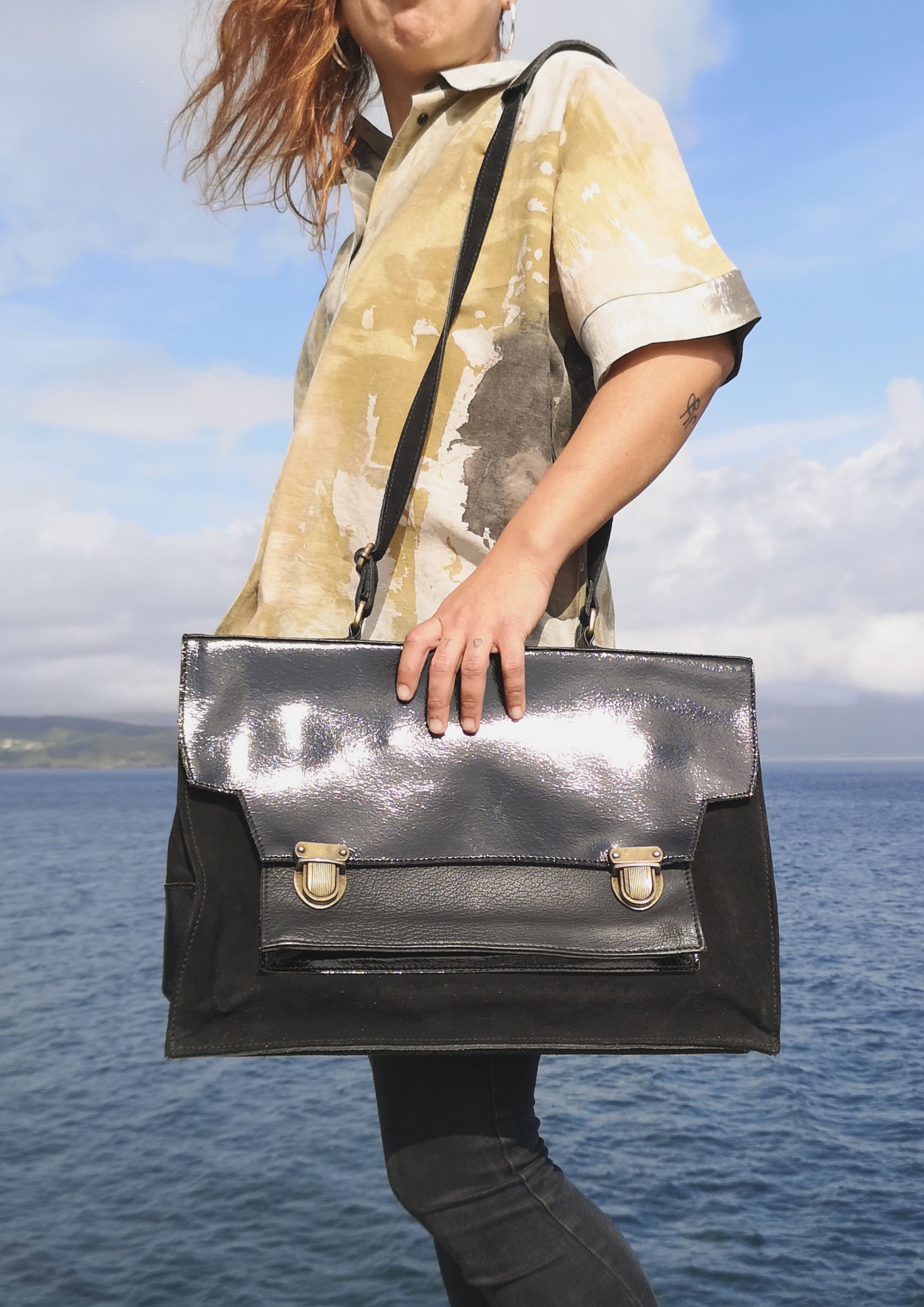 BRIEFCASE - LEATHER black - BERENIK