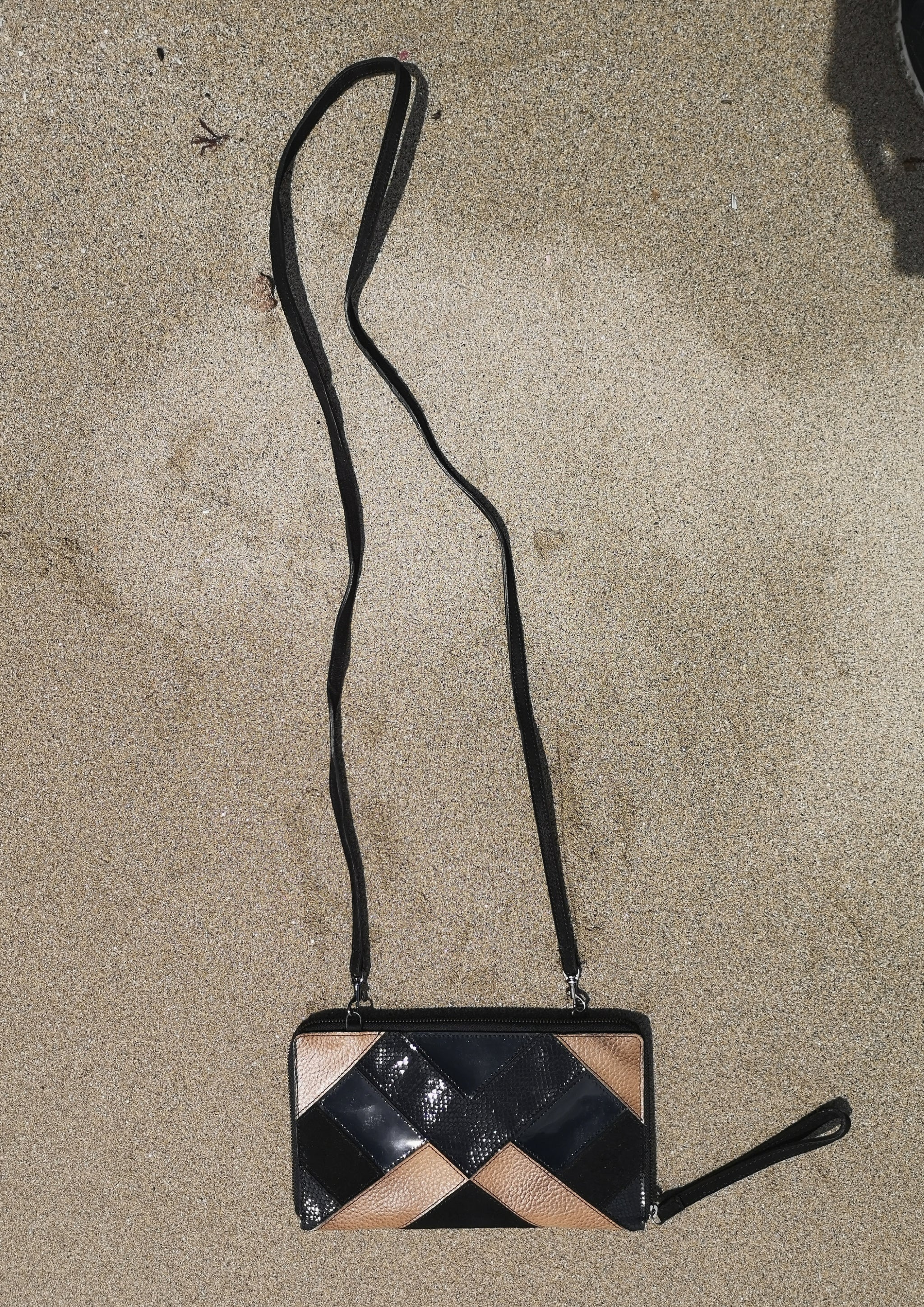 PURSE - LEATHER patchwork brown/black - BERENIK