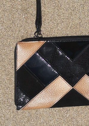 PURSE - LEATHER patchwork brown/black - BERENIK