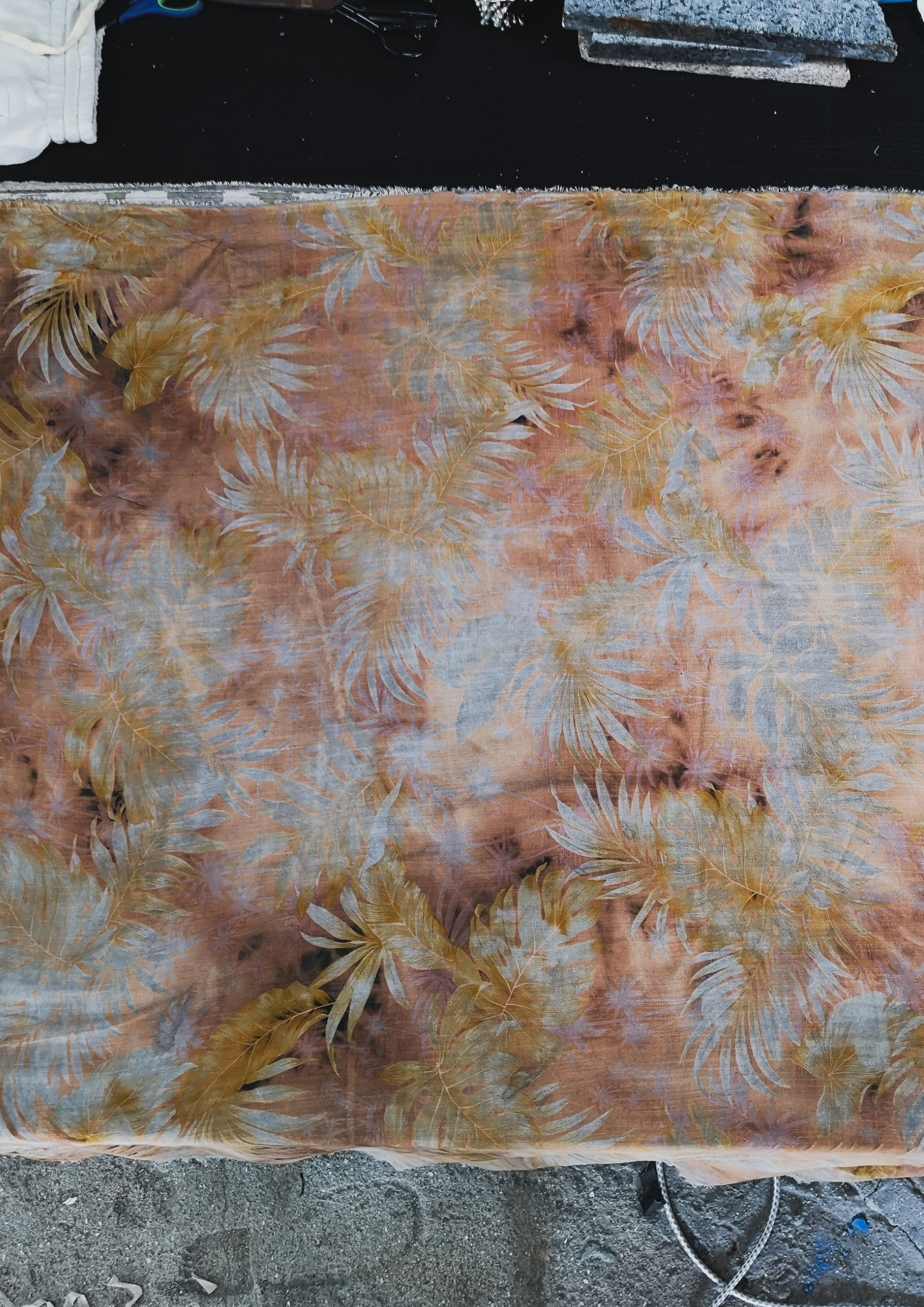 HOMEMADE - UNIQUE BLOUSE UNISEX - HAND PAINTED - orange / grey - BERENIK