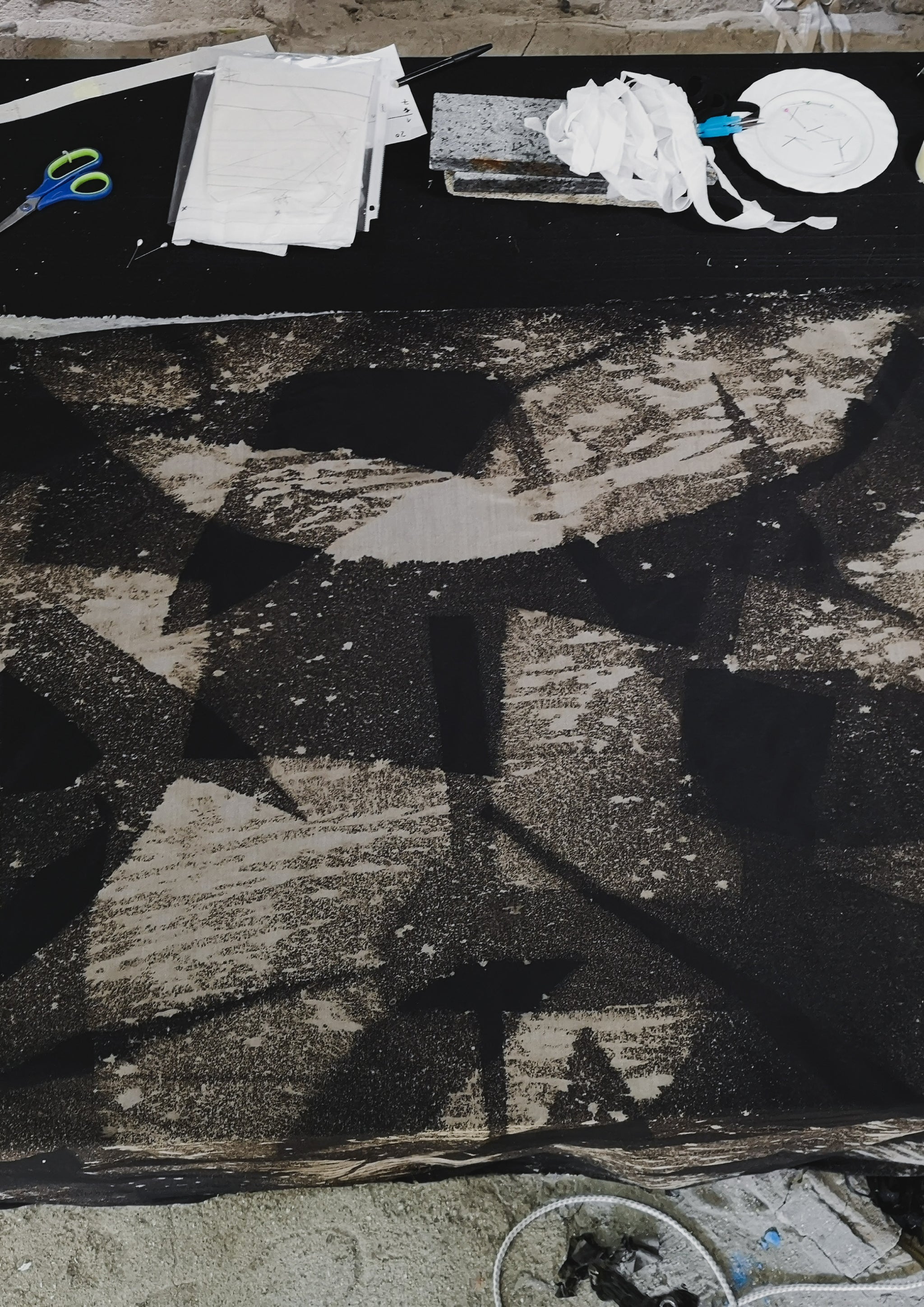 HOMEMADE - UNIQUE BLOUSE UNISEX - HAND PAINTED - black / grey - BERENIK