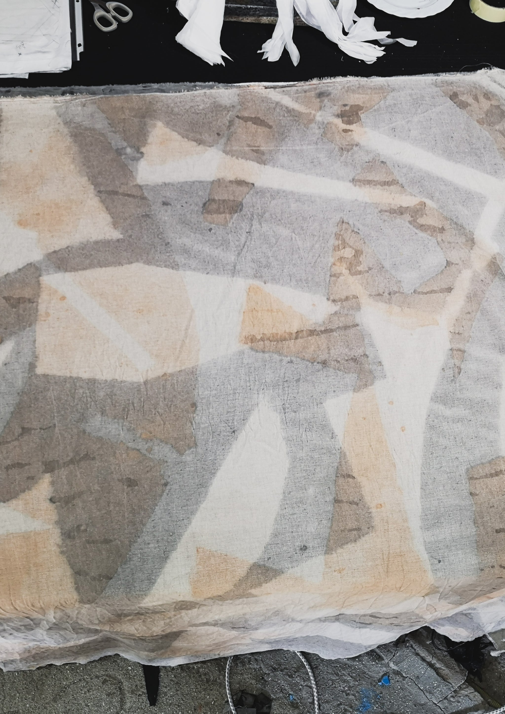 HOMEMADE - UNIQUE BLOUSE UNISEX - HAND PAINTED - light grey / salmon - BERENIK