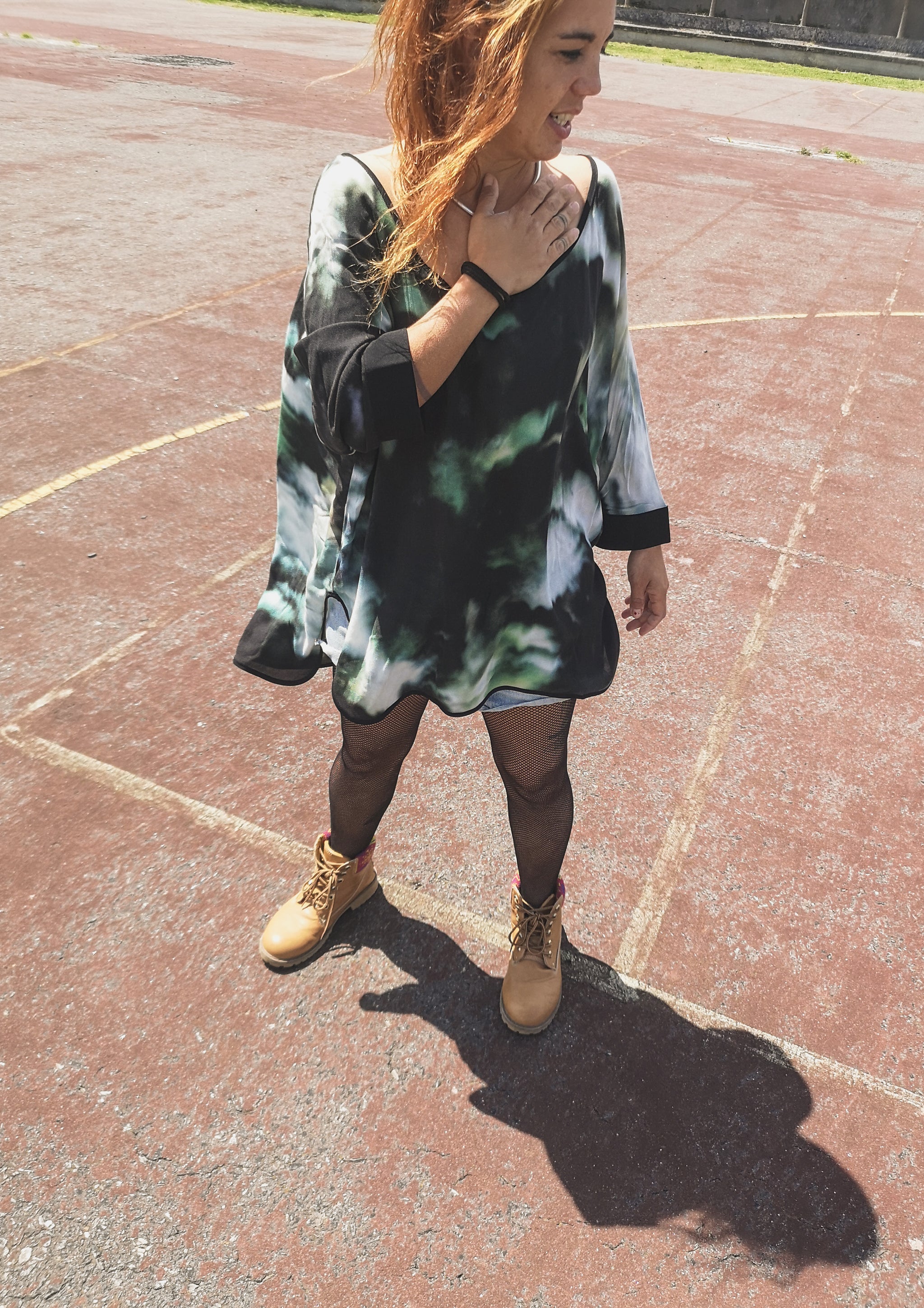 TOP OVERSIZED - VISCOSE print cloud color - BERENIK