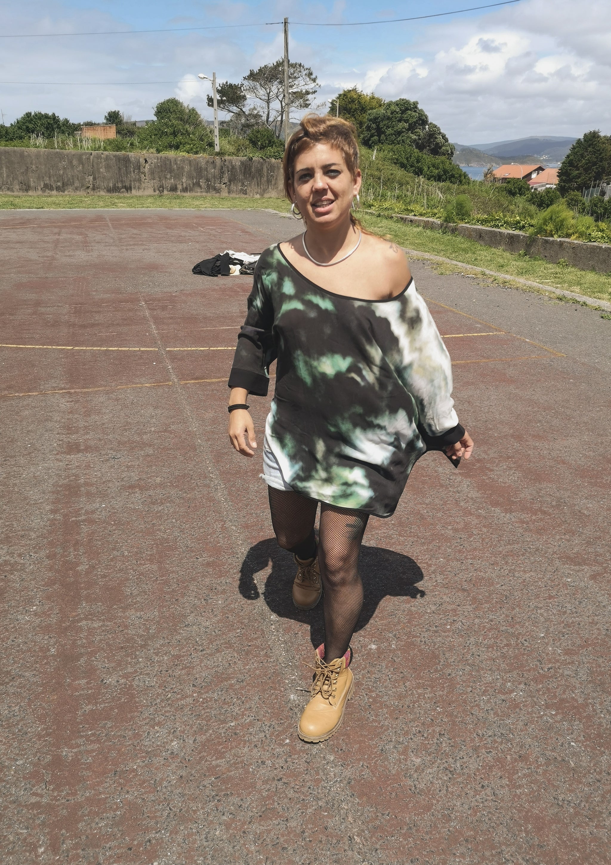 TOP OVERSIZED - VISCOSE print cloud color - BERENIK