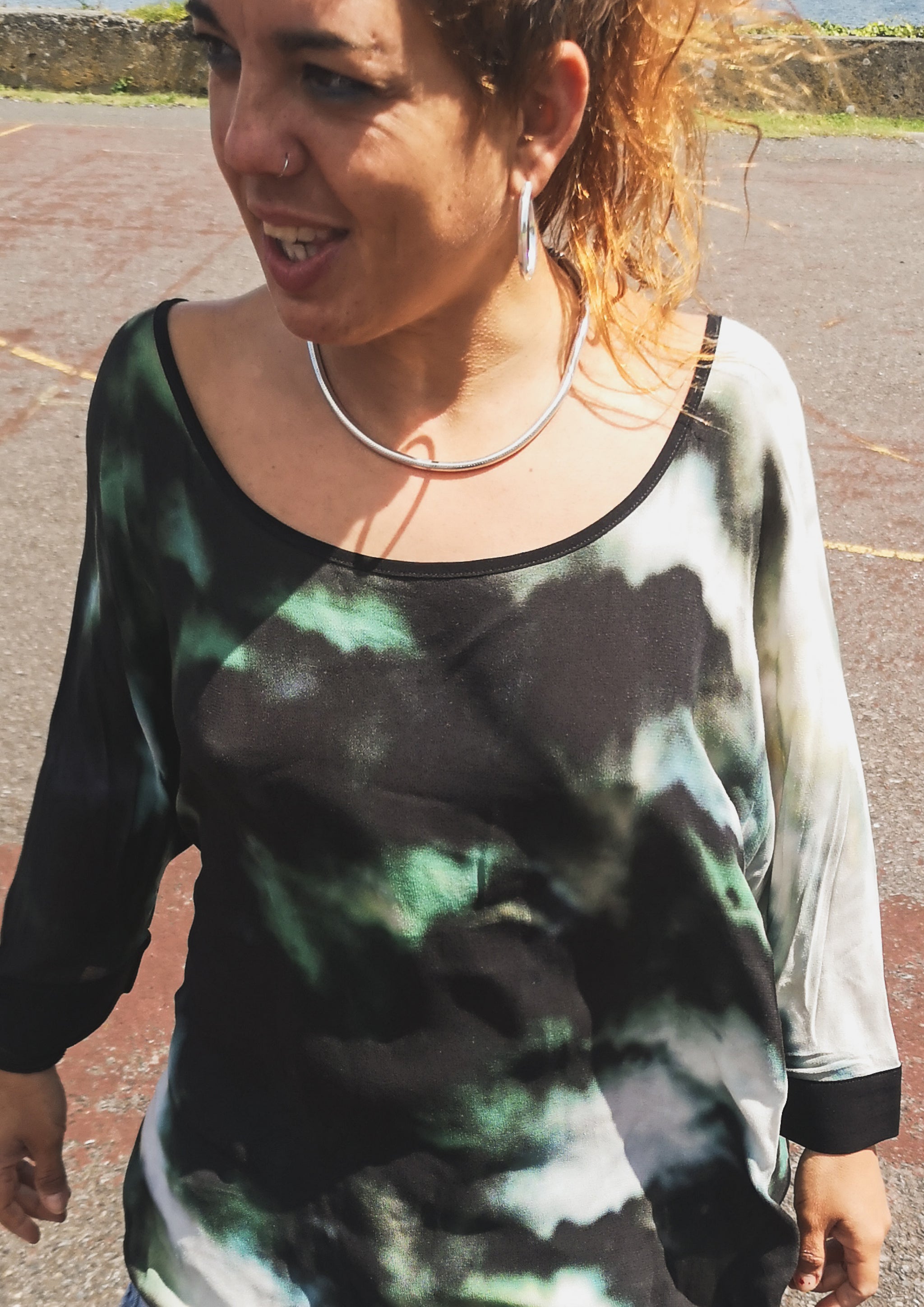 TOP OVERSIZED - VISCOSE print cloud color - BERENIK