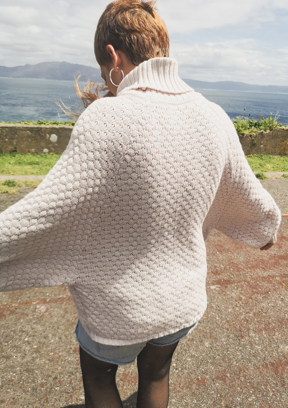 SWEATER TURTLENECK - KNIT PEARL beige - BERENIK