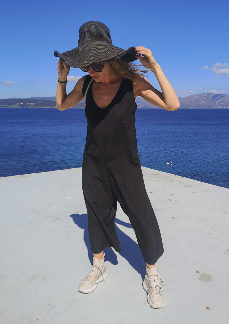 HOMEMADE - JUMPSUIT WIDE - TENCEL - black - BERENIK