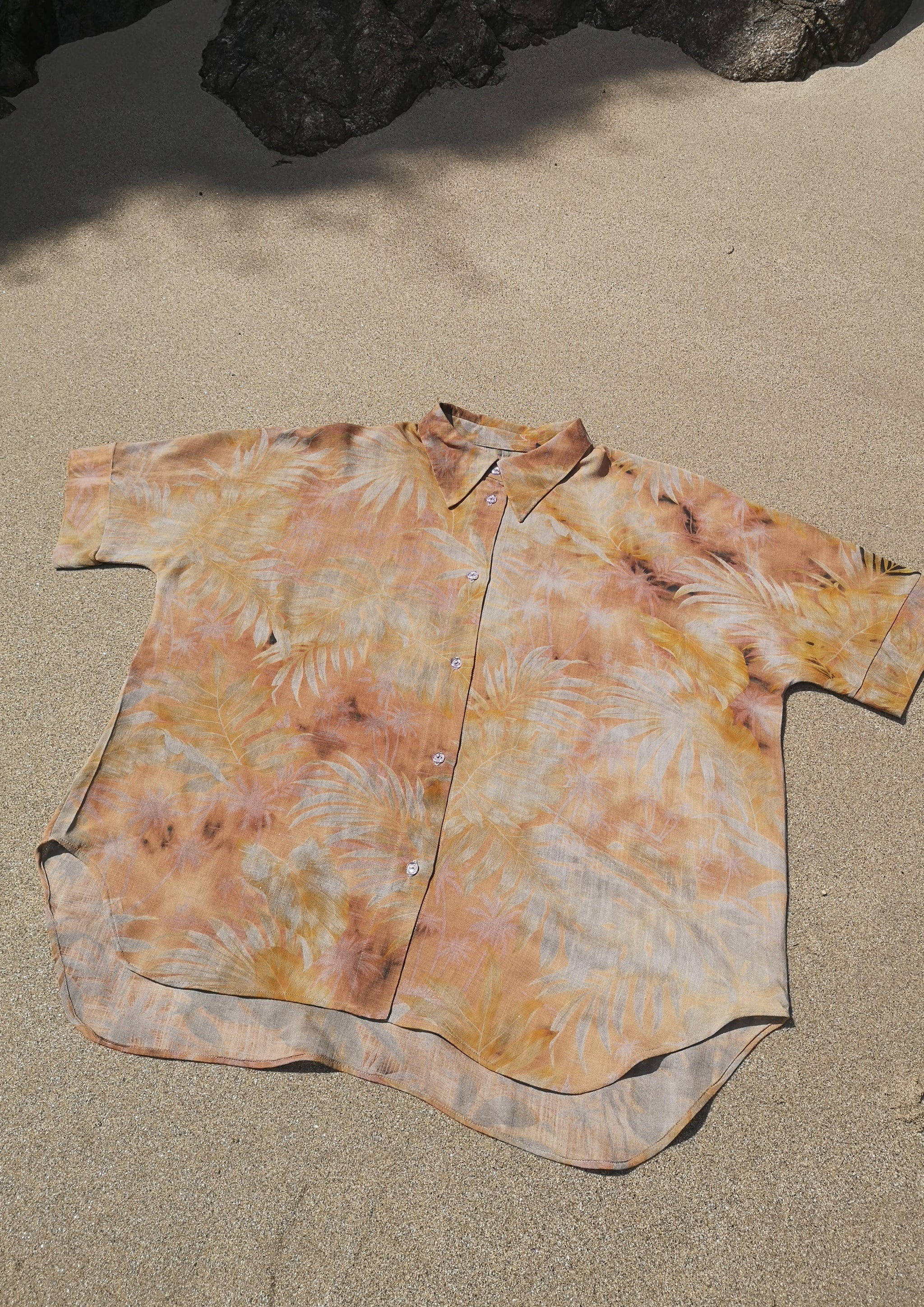 HOMEMADE - UNIQUE BLOUSE UNISEX - HAND PAINTED - orange / grey - BERENIK