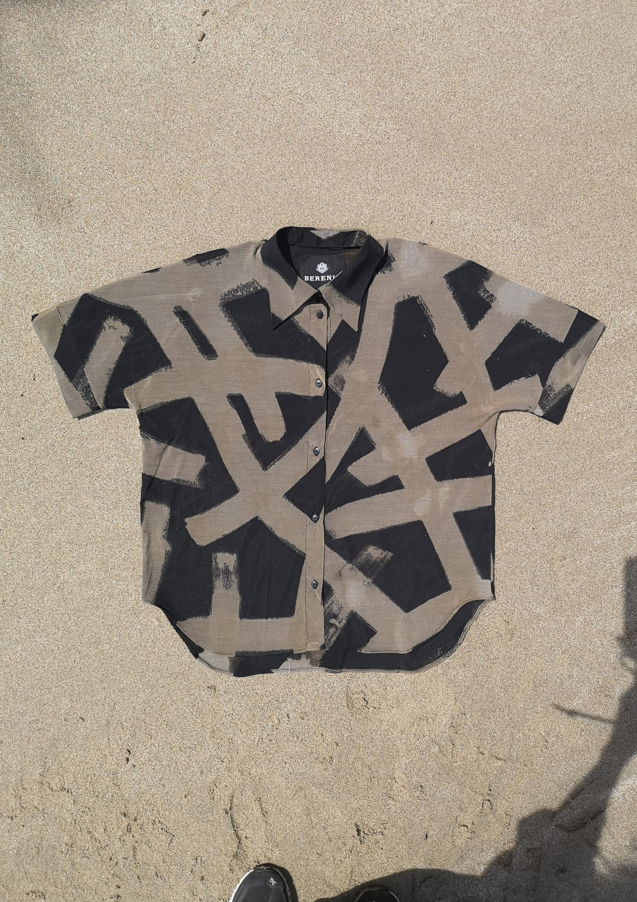 HOMEMADE - UNIQUE BLOUSE UNISEX - HAND PAINTED - black / grey - BERENIK