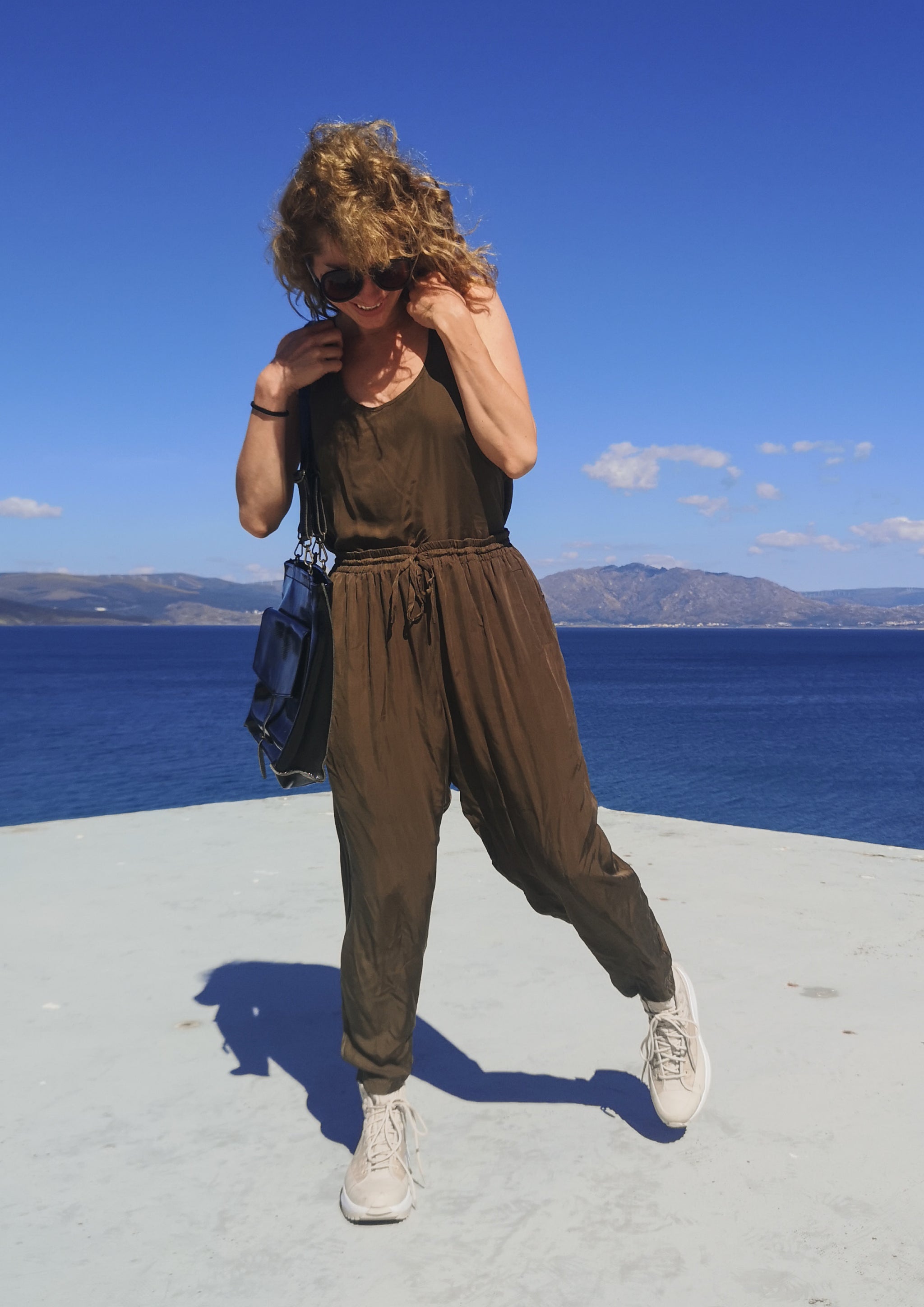 TANK TOP - SILKY CUPRO BIAS khaki - BERENIK