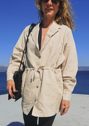 SUMMER DRESS/JACKET - LINEN natural white - BERENIK