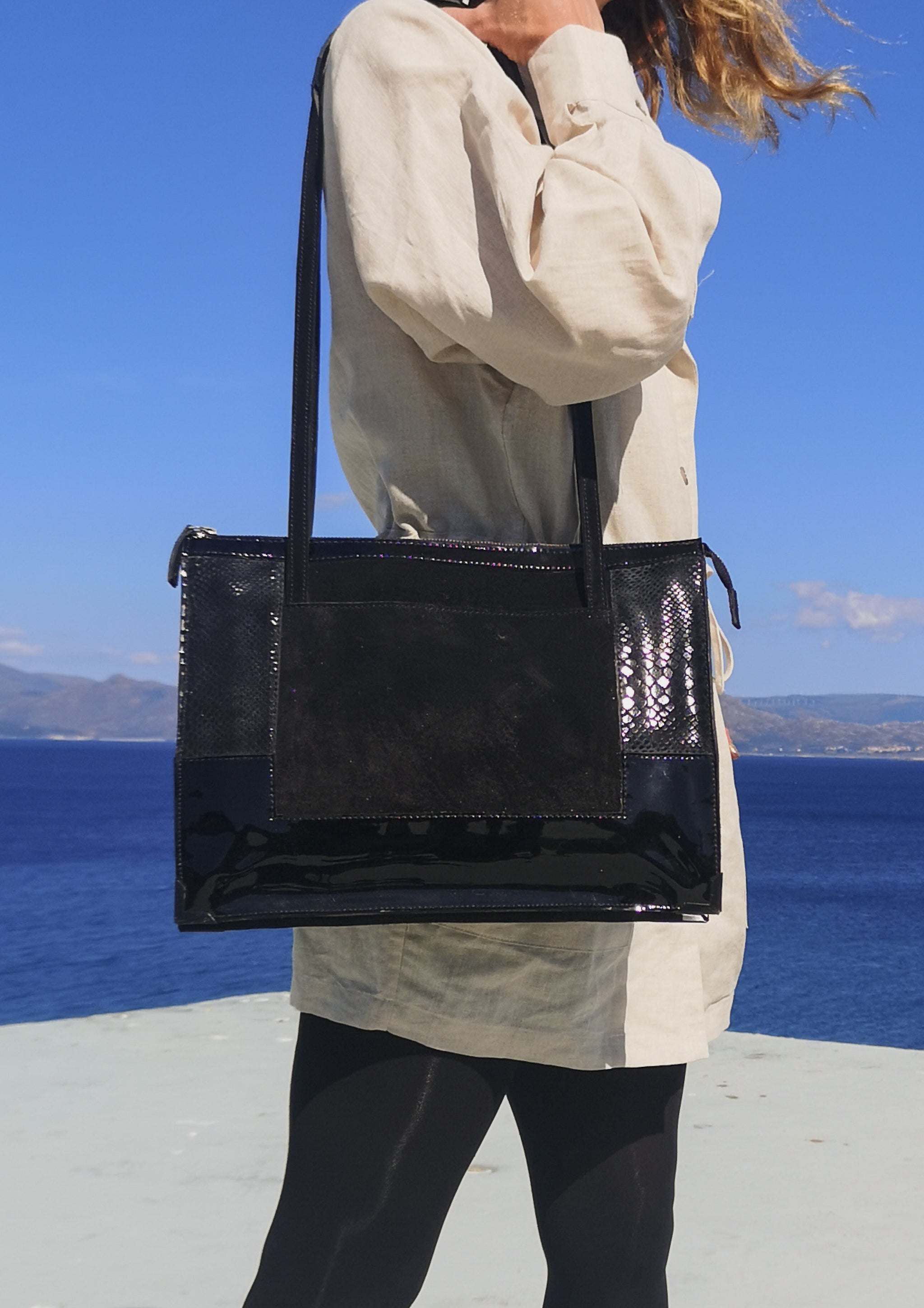 PURSE BIG LEATHER black BERENIK
