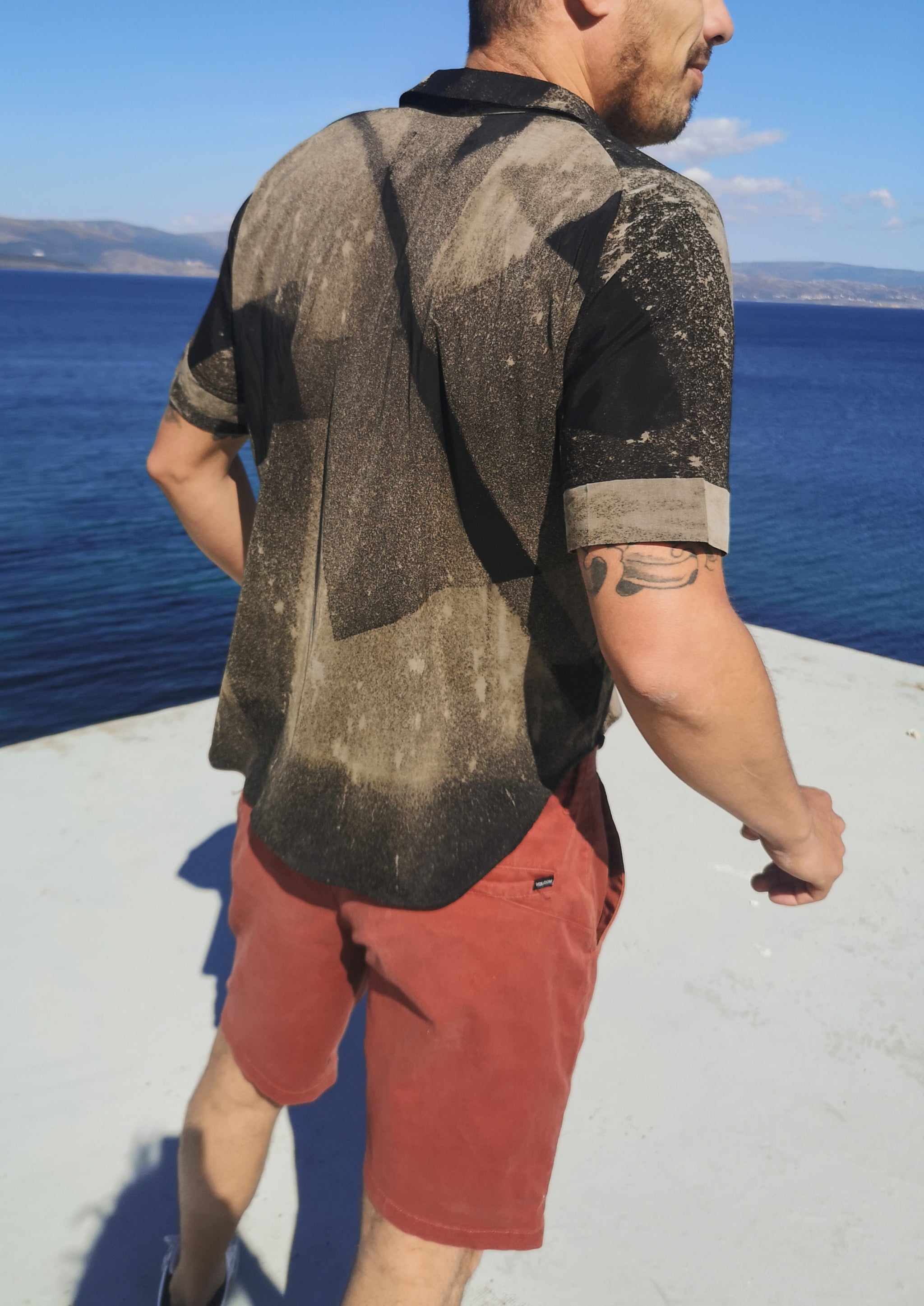 HOMEMADE - UNIQUE BLOUSE UNISEX - HAND PAINTED - black / grey - BERENIK