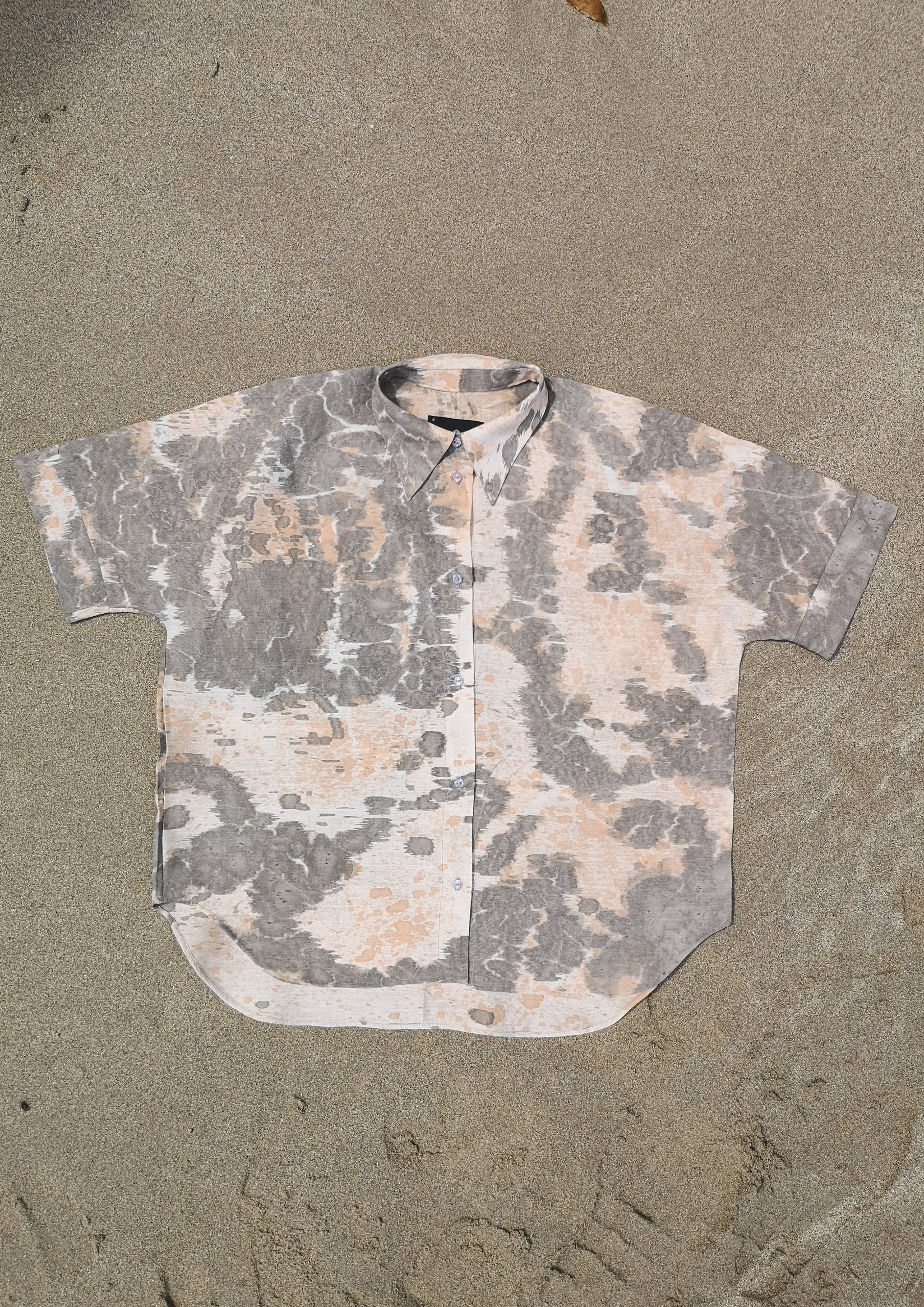 HOMEMADE - UNIQUE BLOUSE UNISEX - HAND PAINTED - grey / orange - BERENIK