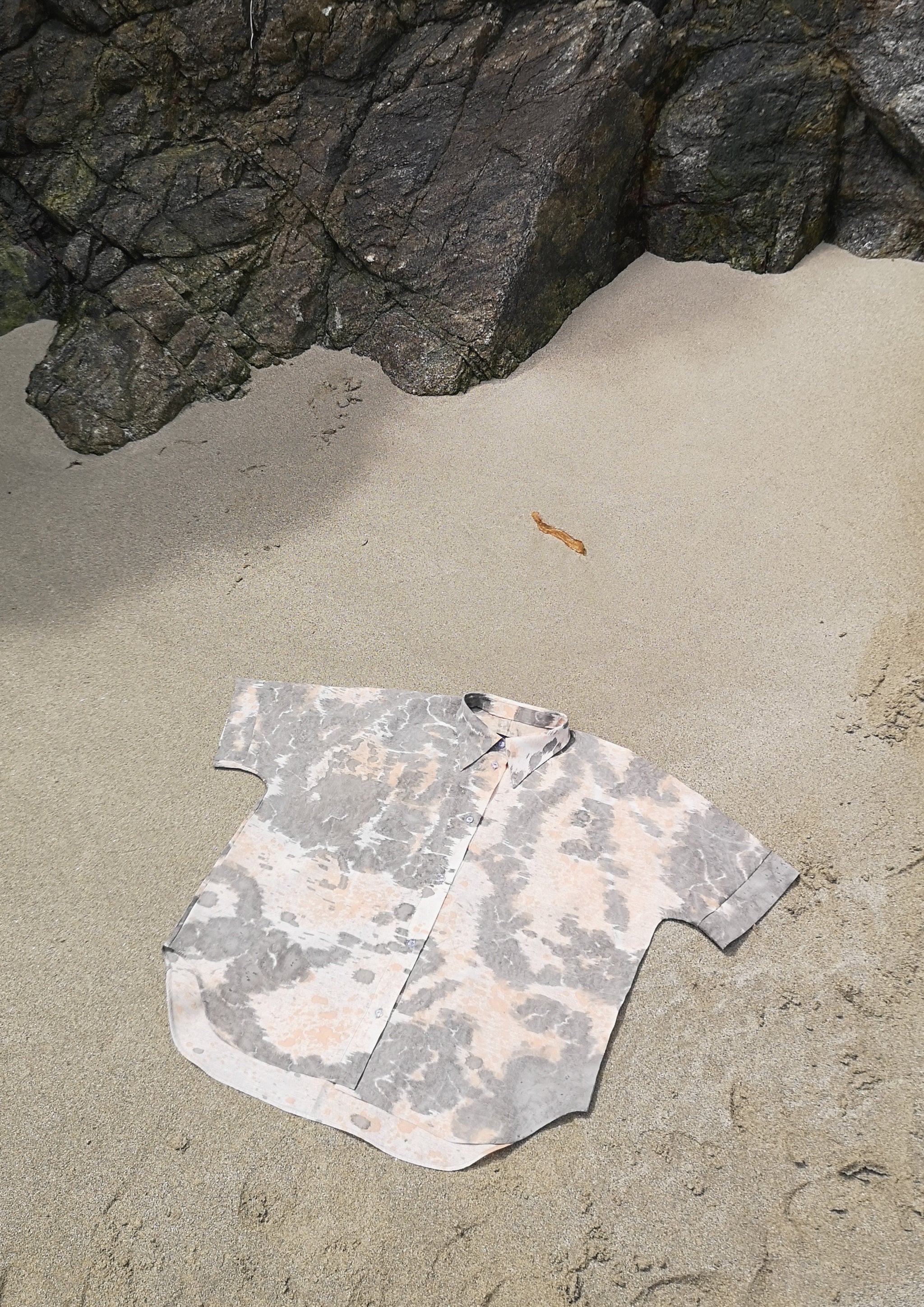 HOMEMADE - UNIQUE BLOUSE UNISEX - HAND PAINTED - grey / orange - BERENIK