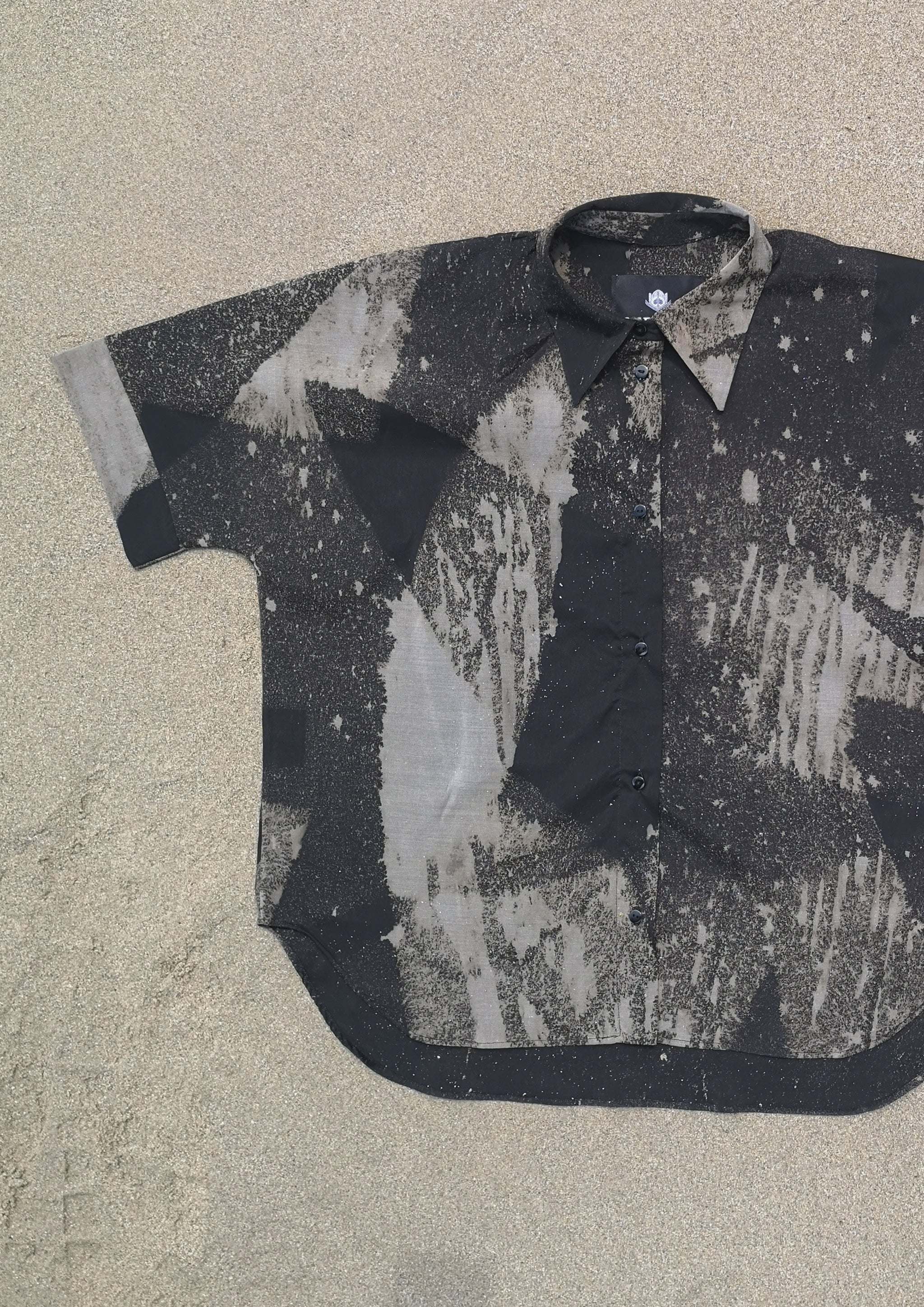 HOMEMADE - UNIQUE BLOUSE UNISEX - HAND PAINTED - black / grey - BERENIK