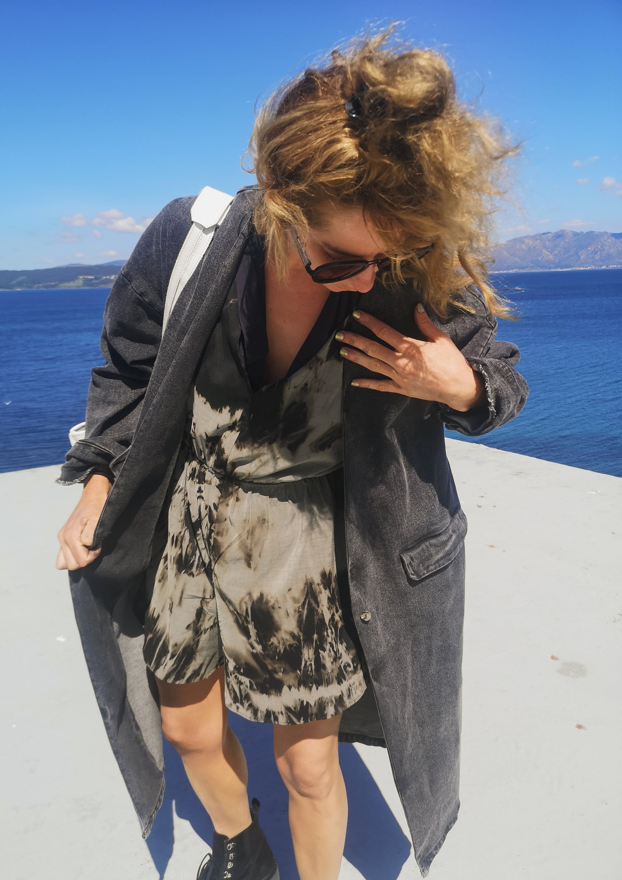 STYLISH SUMMER COAT - DENIM washed black - BERENIK