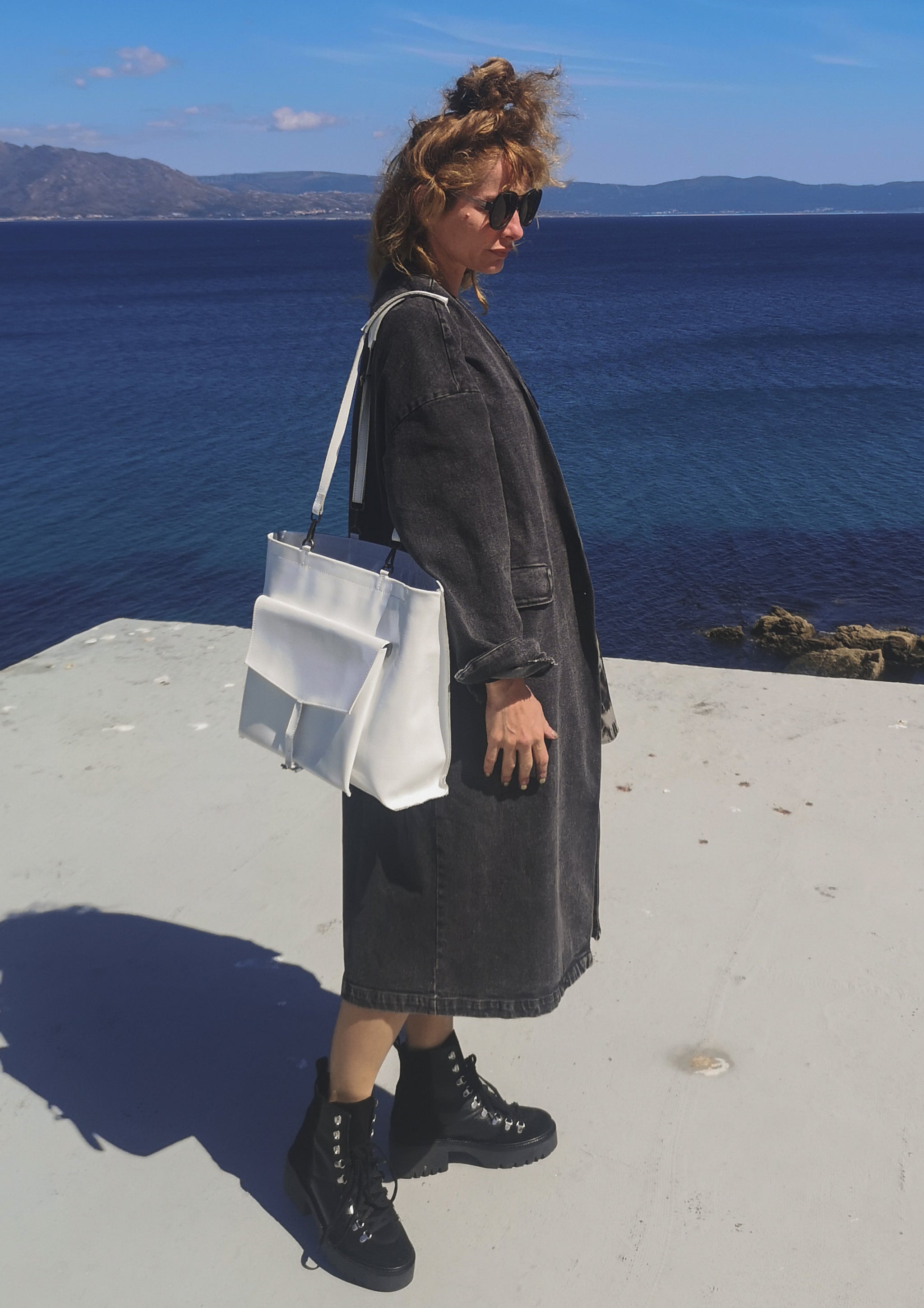 STYLISH SUMMER COAT - DENIM washed black - BERENIK