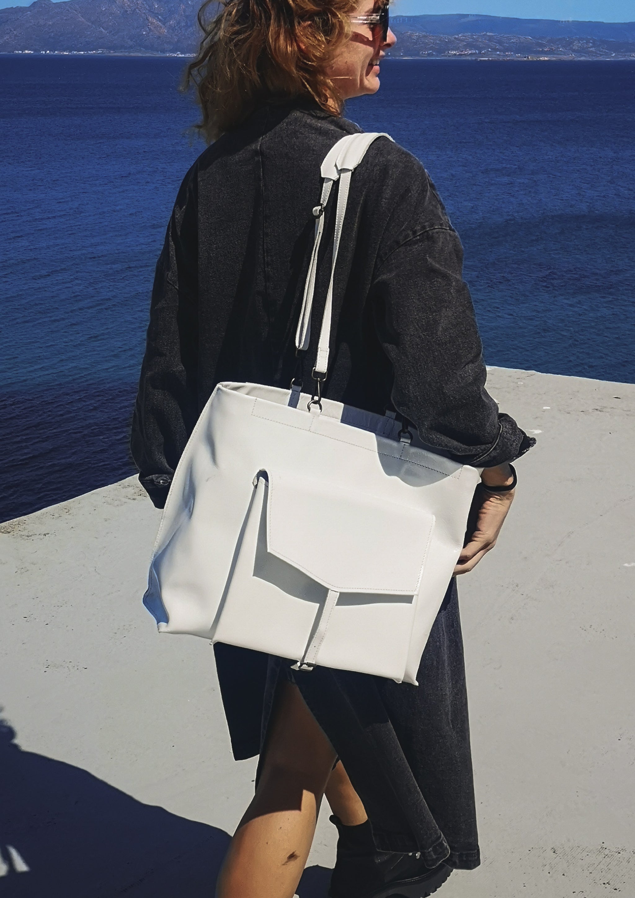 BAG/BACKPACK - PATENT LEATHER white - BERENIK