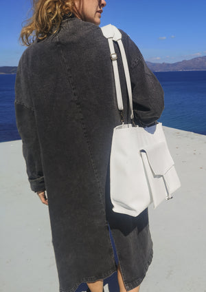 BAG/BACKPACK - PATENT LEATHER white - BERENIK