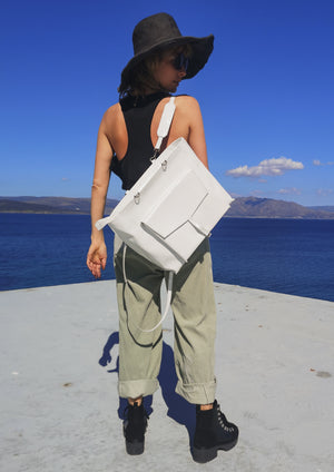 BAG/BACKPACK - PATENT LEATHER white - BERENIK