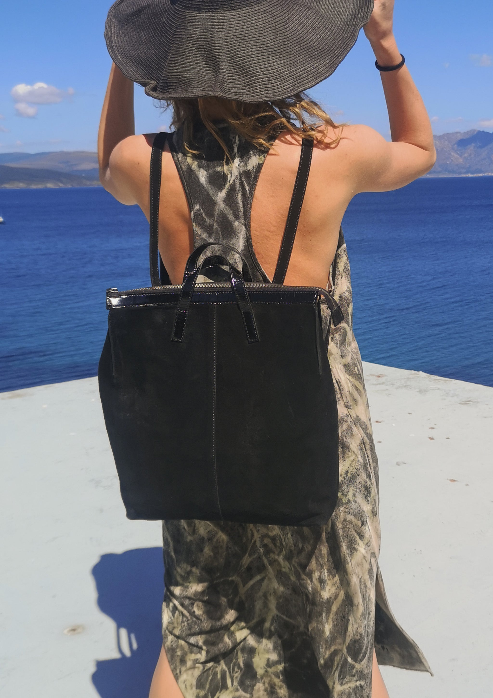 TANK DRESS - black / green / grey painted - BERENIK