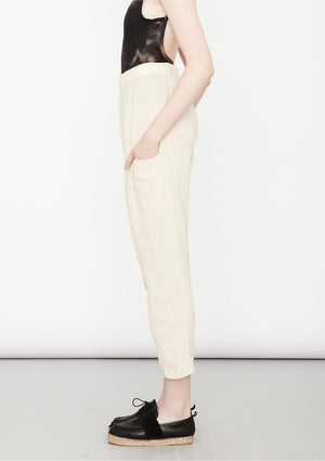 PANTS LOOSE ELASTIC - creme plain - BERENIK