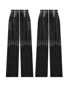 PANTS WIDE ELASTIC - black pleated - BERENIK